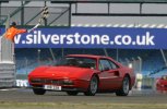 Alun Watkins racing his eco-friendly Ferrari at Silverstone -  click for larger image